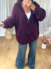 GILET GROS BOUTONS BORDEAU