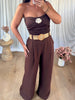 PANTALON CEINTURE CHOCO