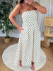 ROBE BUSTIER POIS BLANC