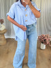CHEMISE BOUTONS BIJOUX BLEU