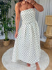 ROBE BUSTIER POIS BLANC