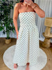 ROBE BUSTIER POIS BLANC