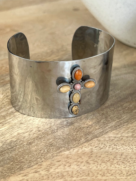 BRACELET LAURE CROIX ARGENTÉ