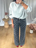 JEANS DROIT POIS GRIS