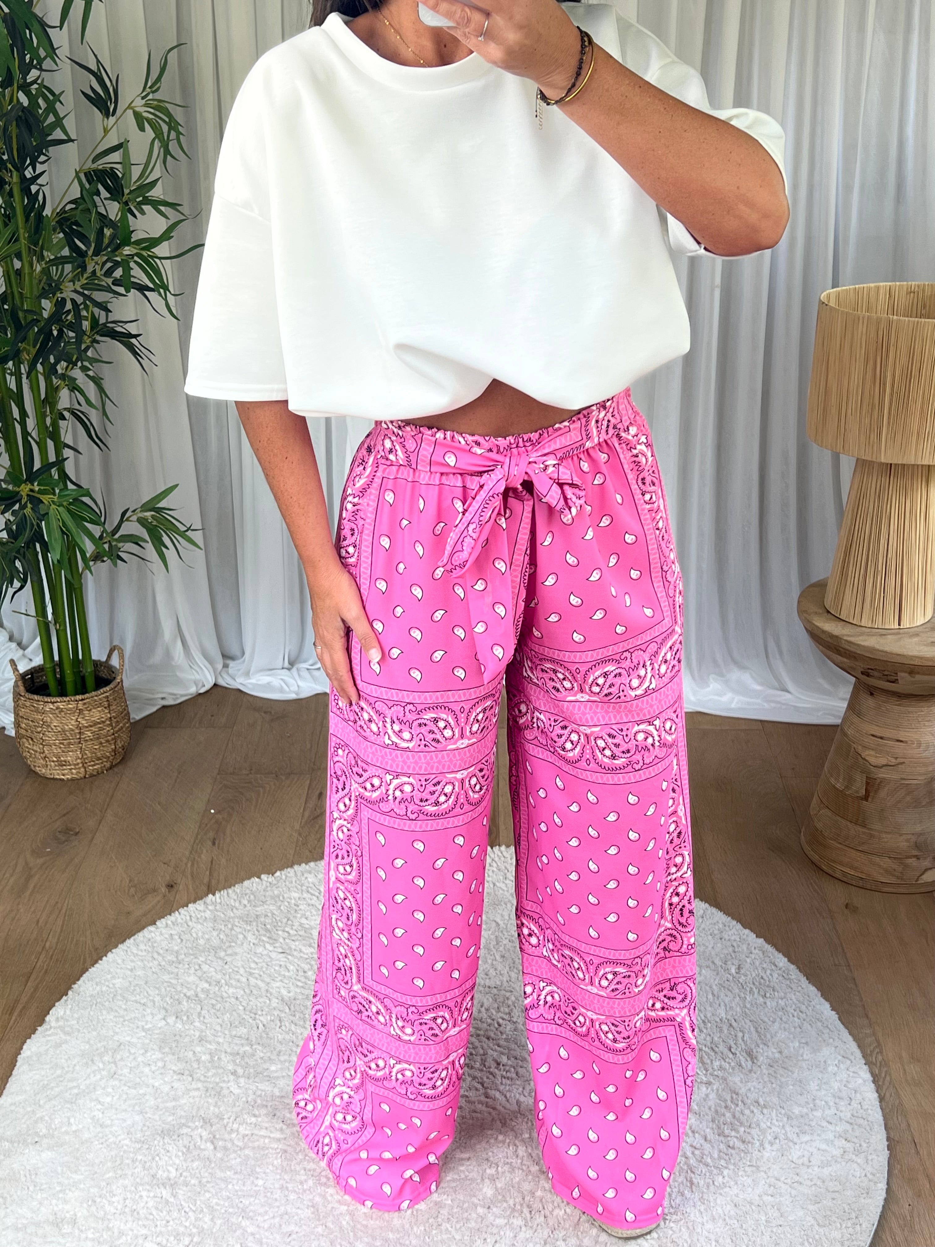 PANTALON BANDANA ROSE