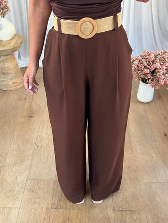 PANTALON CEINTURE CHOCO