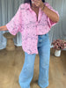 CHEMISE GAZE BANDANA ROSE
