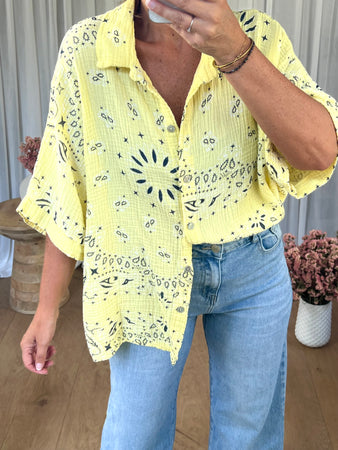 CHEMISE GAZE BANDANA JAUNE