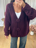 GILET GROS BOUTONS BORDEAU