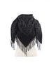 ÉCHARPE  BANDANA FRANGES NOIR