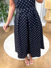 ROBE BUSTIER POIS NOIR