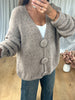 GILET GROS BOUTONS TAUPE