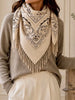 ÉCHARPE  BANDANA FRANGES BEIGE