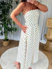 ROBE BUSTIER POIS BLANC