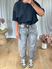 JEANS BARELL GRIS DÉLAVÉ