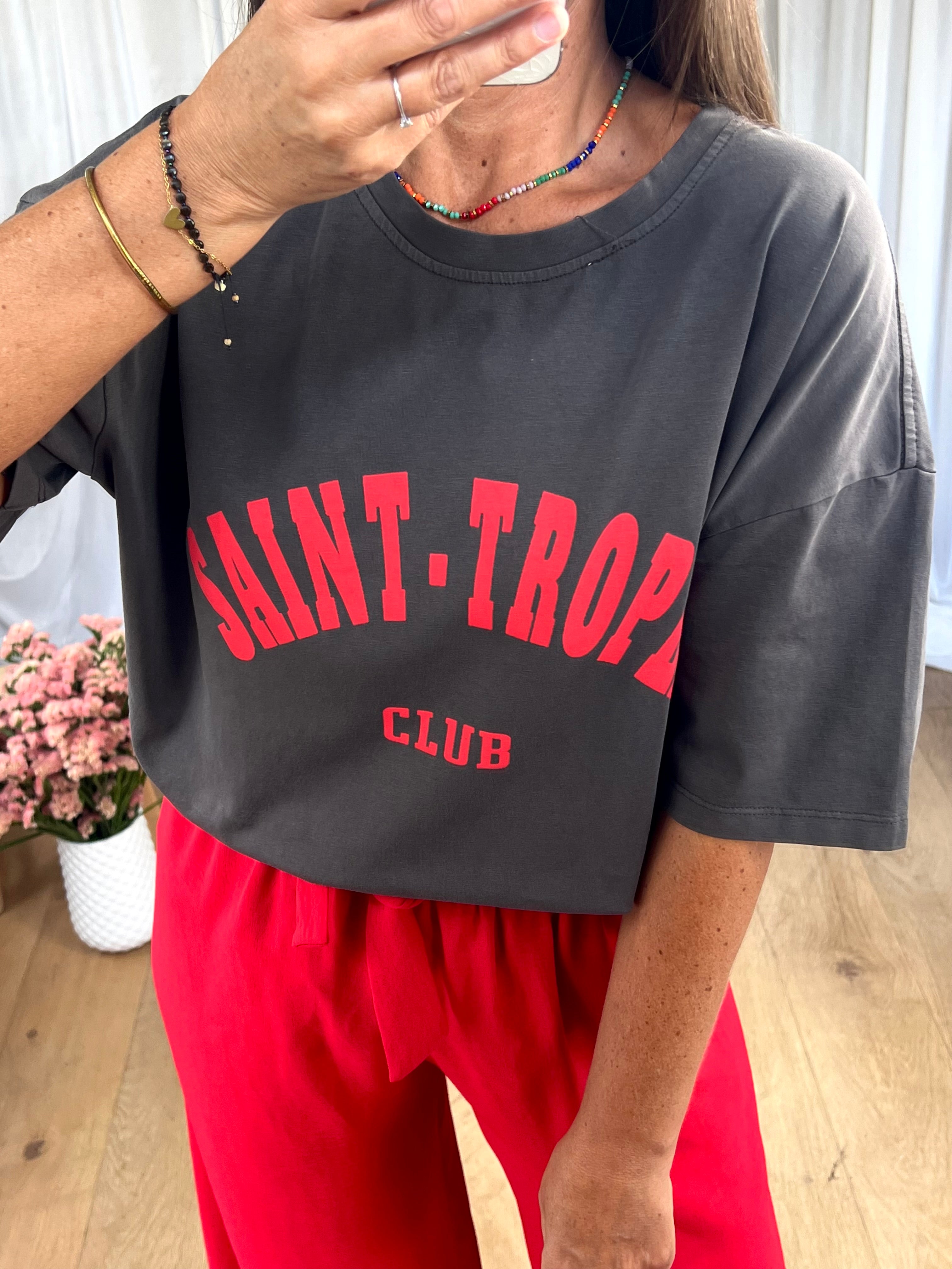 T-SHIRT SAINT TROPEZ CLUB GRIS