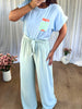 PANTALON STONE VERT D'EAU