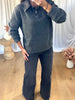PULL COL CHEMISE EN JEANS