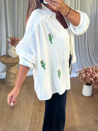 CHEMISE GAZE CACTUS