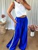 PANTALON SATINÉ JOGGER BLEU