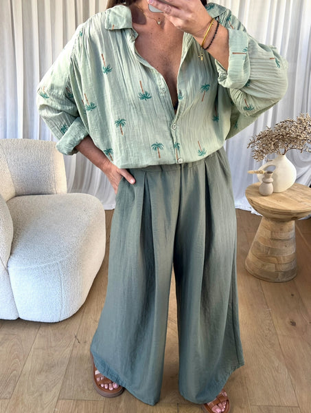 CHEMISE  VOILE DE COTON PALMIER