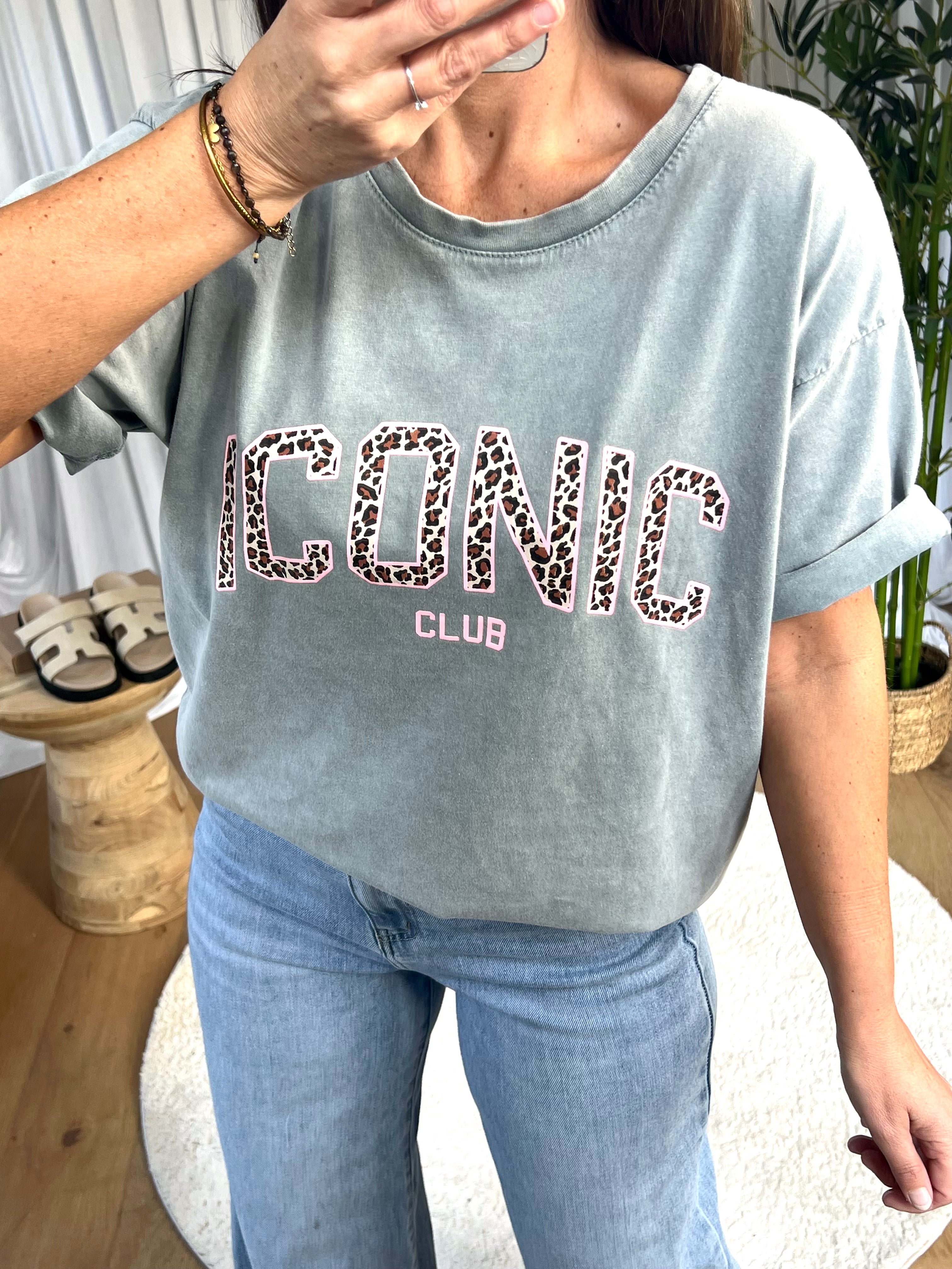 T-SHIRT ICONIC CLUB GRIS