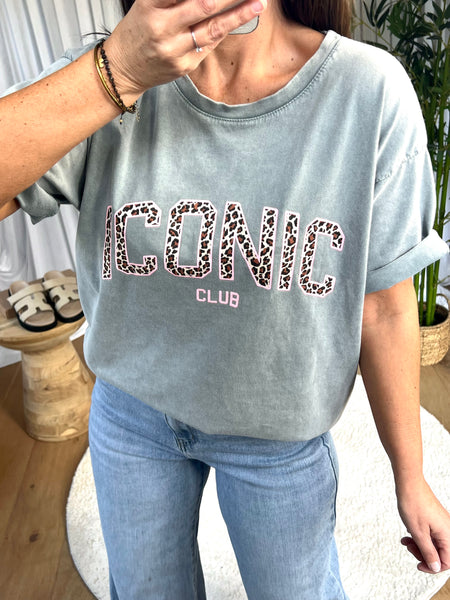 T-SHIRT ICONIC CLUB GRIS
