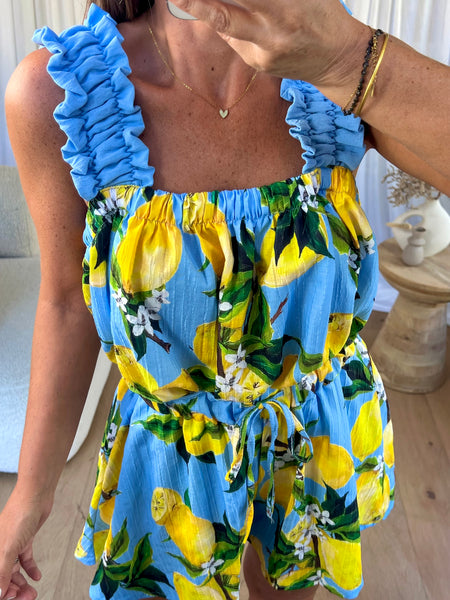 ENSEMBLE/SHORT CITRON BLEU