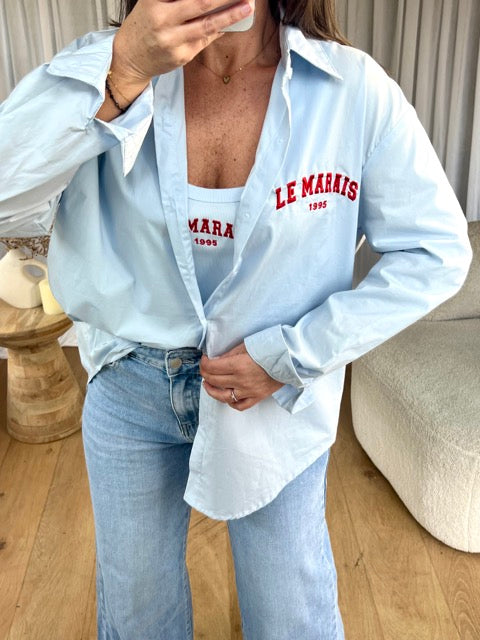 ENSEMBLE CHEMISE/TOP LE MARAIS BLEU