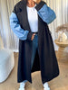 MANTEAU MANCHES DENIM NOIR