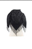 ÉCHARPE  BANDANA FRANGES NOIR