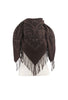 ÉCHARPE  BANDANA FRANGES CHOCO