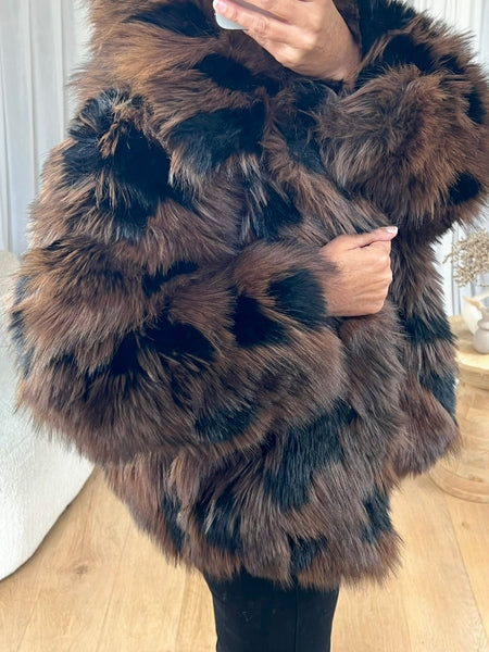 VESTE FOURRURE BICOLORE