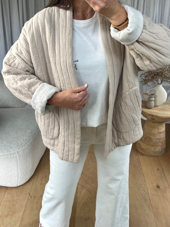 VESTE GAZE DE COTON BEIGE