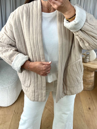 VESTE GAZE DE COTON BEIGE