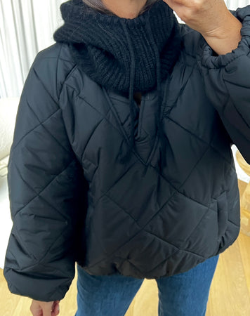 CAGOULE CACHE COU NOIR
