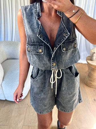 COMBI/SHORT DENIM GRUSS