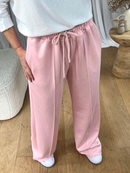 PANTALON AMPLE PINCE ROSE