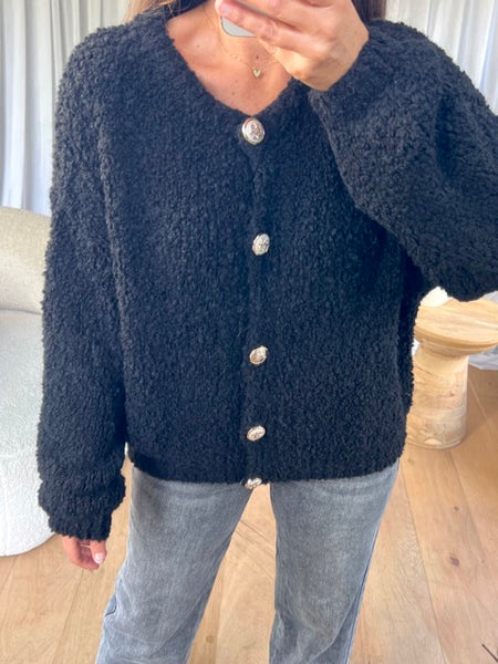 GILET COSY BOUTON NOIR