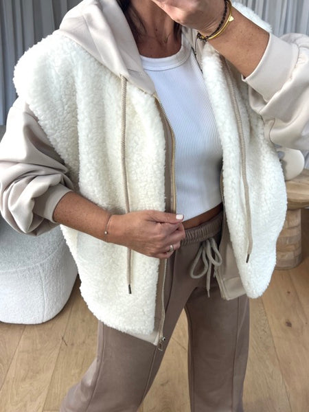 GILET BOUCLÉ BLANC
