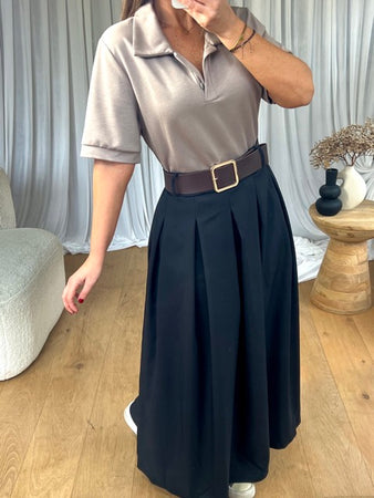ROBE POLO CEINTURE NOIR