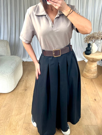 ROBE POLO CEINTURE NOIR