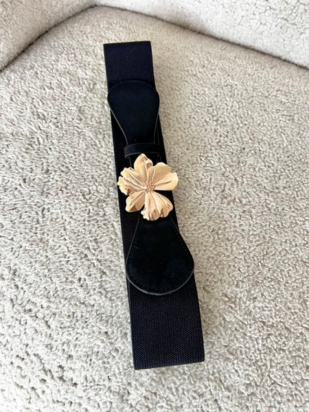 CEINTURE FLOWER NOIR