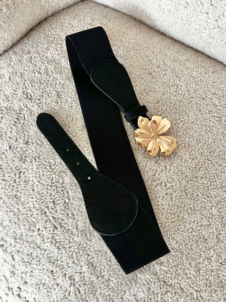 CEINTURE FLOWER NOIR