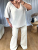 PULL VIVI MANCHES COURTES BEIGE