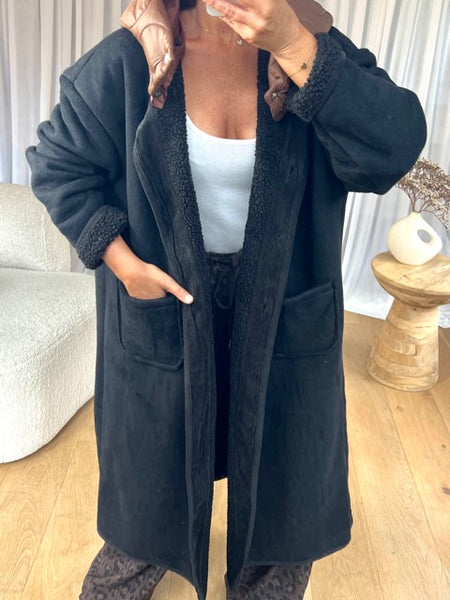 MANTEAU CAPUCHE DOUDOUNE NOIR
