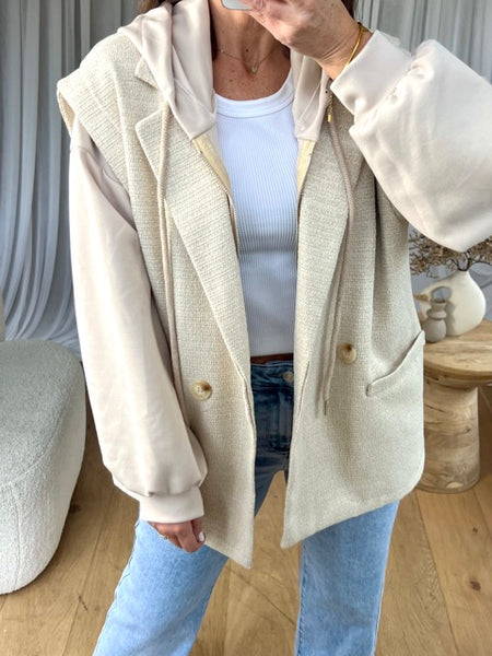 VESTE/SWEAT CAPUCHE TWEED