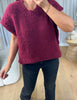 PULL COSY SANS MANCHES BORDEAU