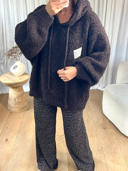 PULL MAILLE CAPUCHE CHOCO