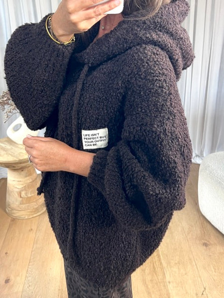 PULL MAILLE CAPUCHE CHOCO